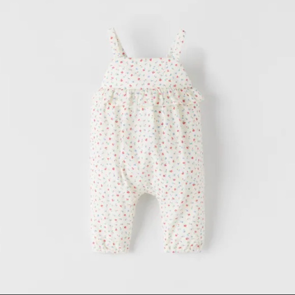 SOLD zara print overalls size 6-9m - Picture 1 of 3